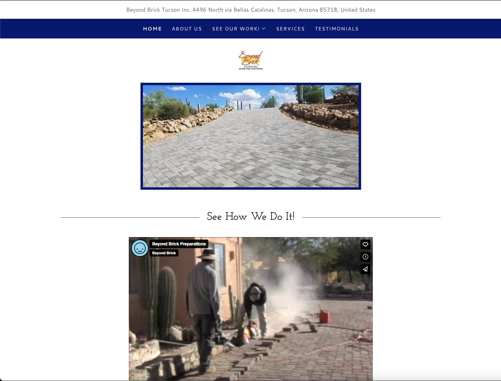 Beyond Brick website before the redesign